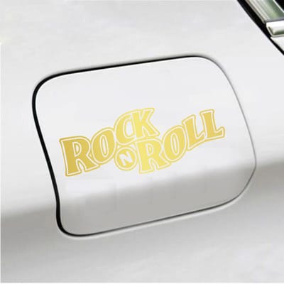 Bumpersticker - Rock N Roll - 5,7 X 14,8 - Goud