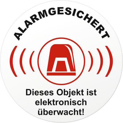 Set van 2 zelfklevende waarschuwingsstickers voor alarmbeveiliging