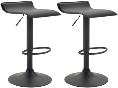 CLP Dyn V2 Set van 2 barkrukken - Kunstleer zwart zwart
