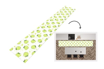 Keukenloper - Loper keuken - Waterverf - Appel - Groen - Patronen - 300x50 cm - Keukenloper vinyl