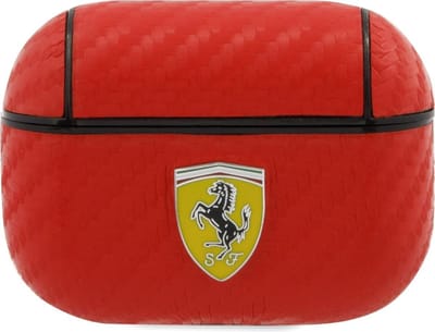 Ferrari Carbon Hoesje voor Apple Airpods Pro 1 (1e generatie) - Rood