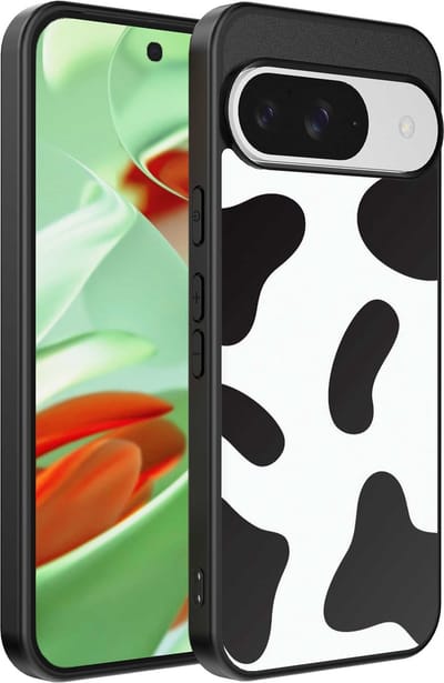 Geschikt voor Google Pixel 9 Pro Telefoonhoesje met Koeienvlekken Opdruk - TPU Backcover Case With Cow Patches Design - Smartphonica geschikt voor Google Pixel 9 Pro