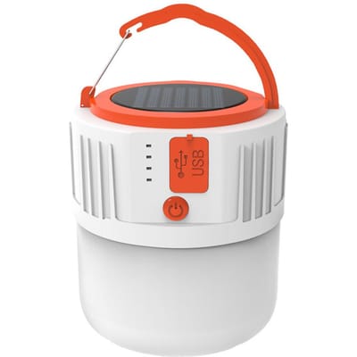 Draagbare lantaarn USB zonne-energie mobiel licht met 24 stuks lampkralen voor buiten kamperen per ongeluk veelkleurig