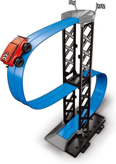 Gearbox Magnetische Racebaan - 0,5 Meter Hoog - 12 Onderdelen - Inclusief Auto - Blauw
