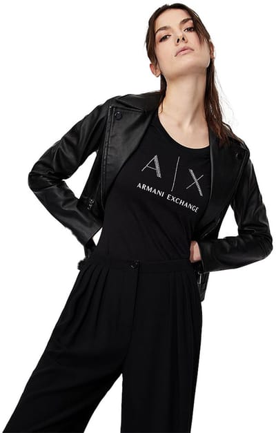 Armani Exchange 8nyb13_ynvlz Leren Jas Zwart XL Vrouw