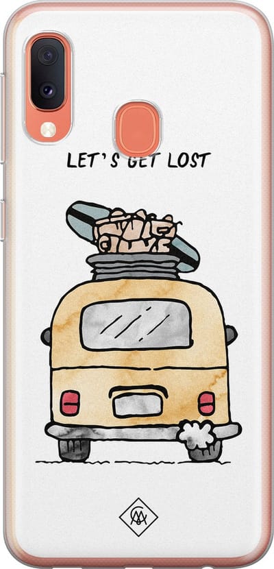 Casimoda® hoesje - Geschikt voor Samsung A20e - Let's Get Lost - Backcover - Siliconen/TPU - Roze