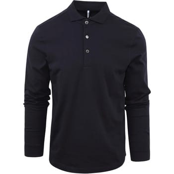 Profuomo Longsleeve Polo Donkerblauw (navy) Melange - Maat XXL - Heren