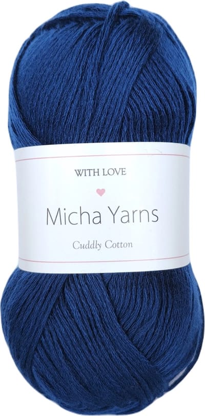 Micha Yarns - 80% katoen 20% acryl breiwol - 5 bollen - 5 x 100gram - 200 meter per bol - Donker Blauw (015)