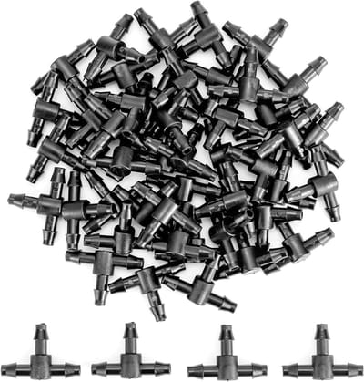 50pcs T Connectors for Irrigation System 4/7mm Garden Misting - ShopVlot
