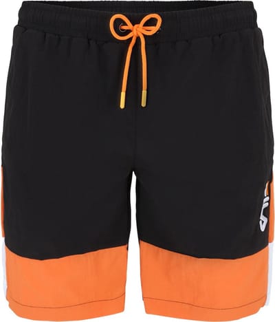 Fila korte broek Sciacca zwemshort Zwart-Celosia Oranje-Helderwit
