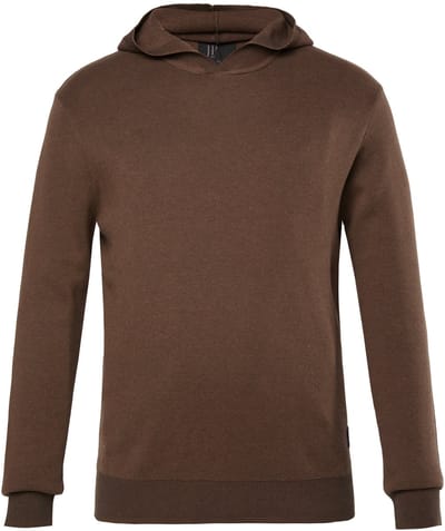 JP 1880 - Heren - Gebreide hoodie Cashmere-Touch fijn breisel capuchon - Hout bruin - Maat 3XL