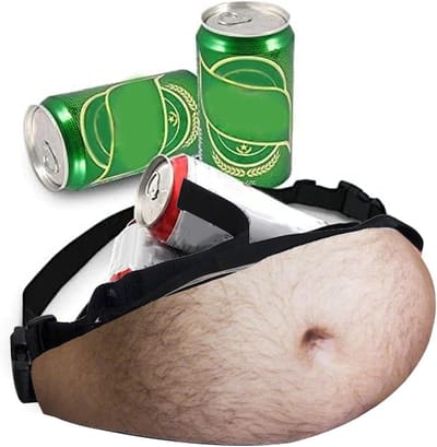 Grappige Cadeaus voor Mannen, Buikvormige Heuptas met Verstelbare Band, Ideaal voor Vader, 33cm x 23cm x 4cm, Unieke en Functionele Accessoire