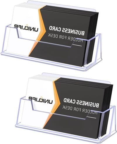 Acryl Visitekaartjeshouder voor Bureau - 2 Stuks Met Slot, Perfect voor Organisatie en Presentatie