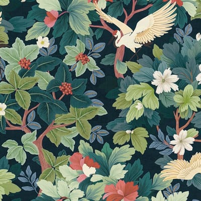 Vogels behang Profhome 791862-GU vliesbehang hardvinyl warmdruk in reliëf licht gestructureerd met bloemen patroon mat blauw lichtgroen roze wit 5,33 m2