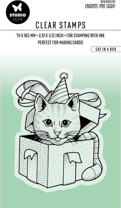 Studio Light Essentials Clear Stamp Cat in a Box