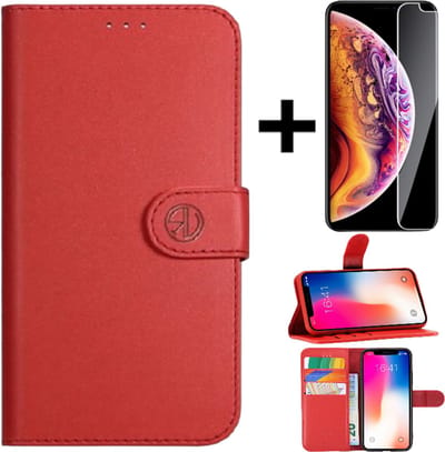 Hoesje Geschikt voor Apple iPhone XR Rico Vitello RV Super Wallet case/ book case/hoesje met pasjeshouder hoge kwaliteit + gratis schreenprotector Rood