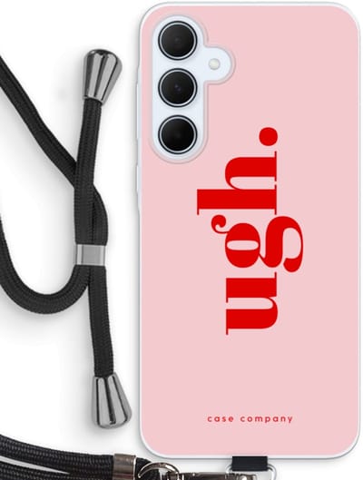Case Company® - Hoesje met koord geschikt voor Samsung Galaxy A35 hoesje met Koord - Ugh - Telefoonhoesje met Zwart Koord - Bescherming aan alle Kanten en Over de Schermrand