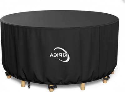 SnelShoppen - Round Garden Furniture Cover Waterdicht - 420D Oxford Stoffen Tuin Tafelbescherming - Rond Winddicht - UV-Bestendig en Scheurvast - 214x