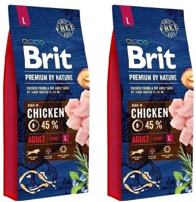 Brit premium by nature adult large 45% kip 2 x 15kg