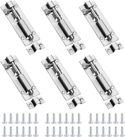 Deurvergrendeling met 6 Stalen Bolts, Inclusief Schroeven voor Veiligheid en Gemak, 3 Inch 74mm