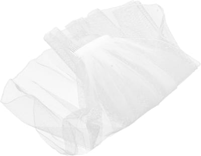 Bruidsluier Met Kam - Bruiloft Sluier - Feestelijk Accessoire - Waterdruppels Decoratie - 44 x 9 cm - Wit