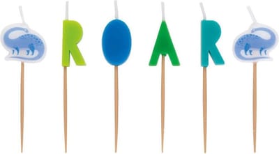 Dino Kaarsjes 6st - Taartkaarsjes DINO 6 stuks - verjaardagstaart kaarsjes voor kinderverjaardag