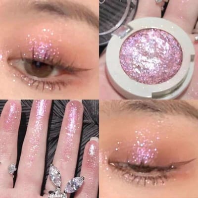 Monochrome Diamant Oogschaduw Palet Aardappel Textuur Parelmoer Glitters Highlighter Verhelderen Glanzende Ogen Koreaanse Make-up Cosmetica white