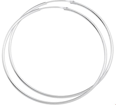 The Jewelry Collection oorringen Ronde Buis - Zilver Gerhodineerd - 1.5 mm