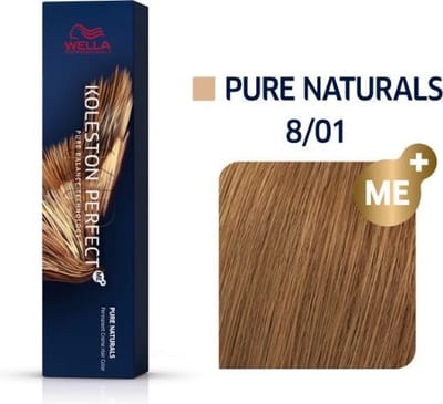 Vopsea Permanenta Wella Professionals Koleston Perfect 8/01, Blond Deschis Natural Cenusiu, 60ml