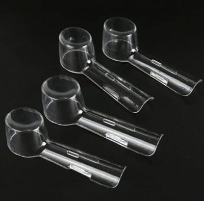 *** 4x Transparant Ovaal Kunststof Beschermkapje voor Elektrische Tandenborstel - Geschikt voor Oral B - van Heble® ***