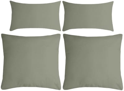 Stof Textile sierkussen Nelson - set 4x - groen - 2 formaten - bank kussens - polyester