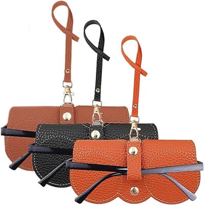 Draagbare en Beschermende Zonnebril Etui - Slimme PU Leren Brilhouder met Lanyard voor Reizen, Geschikt voor Mannen en Vrouwen, Ideaal als Organizer en Bescherming voor Zonnebrillen