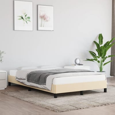 vidaXL - Bedframe - zonder - matras - 120x200 - cm - stof - crèmekleurig