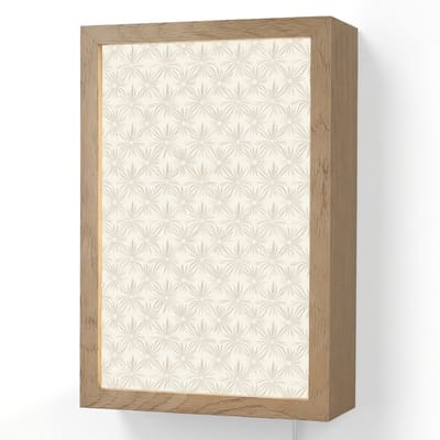 Wandlamp 20x30 cm - Oplaadbaar - Patroon - Bloemen - Beige - Wandlampen binnen woonkamer - Slaapkamer lamp met kabel - Decoratieve nachtlamp - Vloerlamp snoer