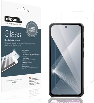 dipos – 2x Pantserfolie geschikt voor FOSSiBOT F114 | 9H Screenprotector