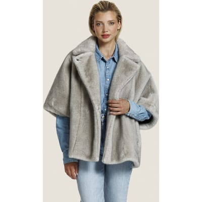 ALTER EGO Elin Fur Jacket Clay Maat: XS | Faux-Fur Jassen Outlet | Dames | Grijs