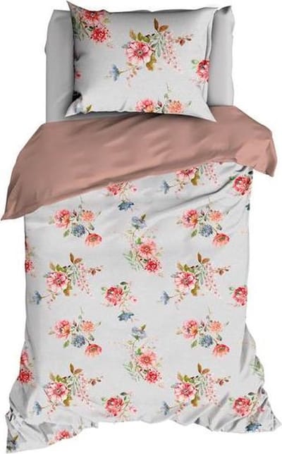 Satin d'Or Eileen - Dekbedovertrek - Eenpersoons - 140x200/220 cm - Silvercloud