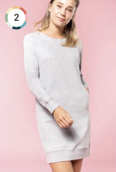 Jurk Dames XL Kariban Light grey heather 91% Katoen, 9% Polyester