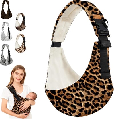 Ergonomische Draagzak voor Baby's tot 20 kg, Verstelbare Schouderbanden, Leopard Patroon, Ideaal voor Peuters en Pasgeborenen