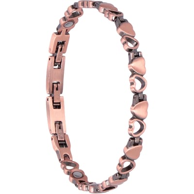 Magnetische Therapie Armband Koper Pijnverlichting Handketting Hartvorm Sieraden voor Dames beige
