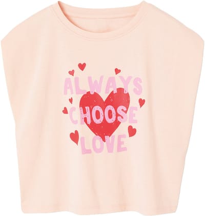 Vertbaudet T-shirt voor meisjes, cropped, korte mouwen met schoudervulling