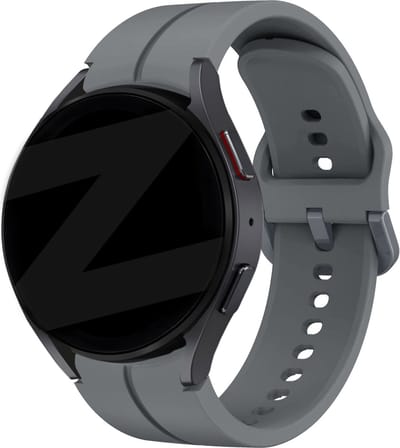 Bandz siliconen band 'Extreme' geschikt voor Samsung Galaxy Watch 7 (40 & 44mm) / Galaxy Watch 6 (Classic) / 5 40mm & 44mm / 5 Pro / Watch 4 (Classic) / Watch FE - Siliconen smartwatch bandje met gespsluiting - donkergrijs