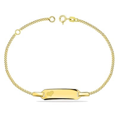 Juwelier Zwartevalk - 9 karaat kinderarmband met graveer plaat - 13.175/10-12cm