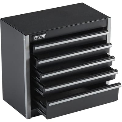Boîte à outils 8,6 pouces Boîte à outils métallique portable avec 5 tiroirs Organisateur d'outils