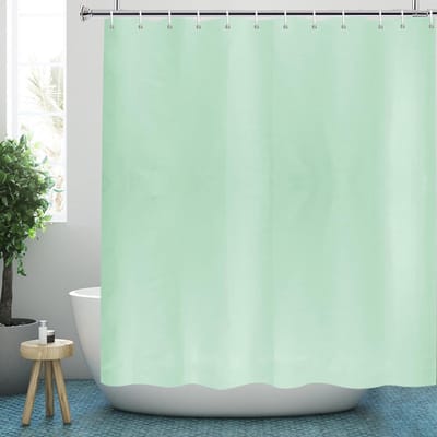 Douchegordijn, polyester textiel, douchegordijn met magnetische douchegordijngewichten, waterafstotend, machinewasbaar, breedte 200 x hoogte 220 cm, appelgroen