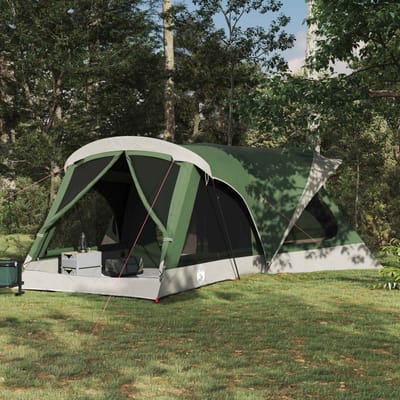 vidaXL - Familietent - 14-persoons - Groen - 185T - Polyester - met - PU - Coating