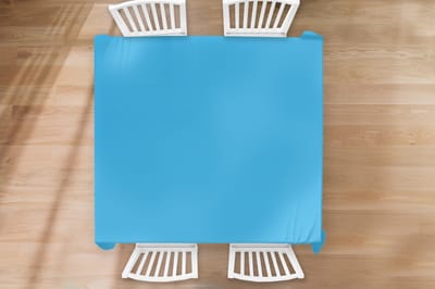 Tafelkleed - Tafellaken - 180x180 cm - Blauw - Licht - Kleuren - Binnen en Buiten