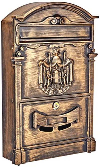 Brievenbus - Buitenpost - Brieven Ontvangen - Gemaakt van Aluminium - 26x9x41 cm - Brons
