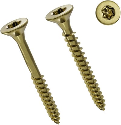 Spaanplaatschroeven Torx 3,5 x 20 mm Verzonken Kop Geel Verzinkt 1000 Stuks