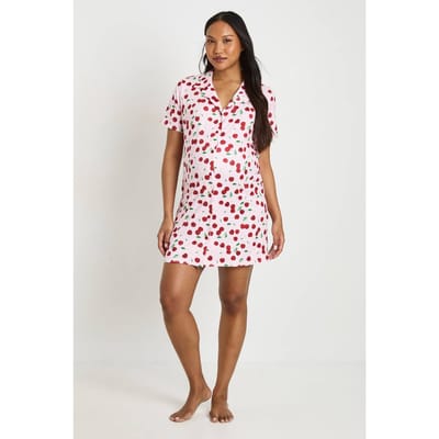 boohoo Dames Zwangerschaps Nachthemd Met Kersenprint | Roze | Maat: 36